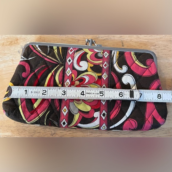 Vera Bradley Double Kiss Lock Clutch Wallet Puccini Retired Pattern Floral - Picture 9 of 10